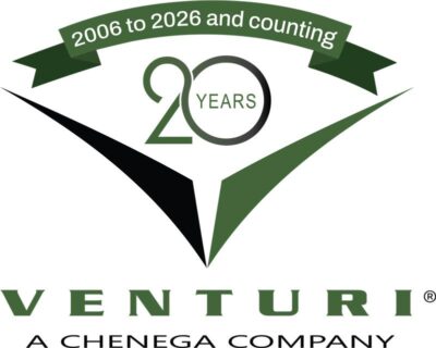 Venturi 20th anniversary logo celebration.